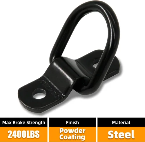 Miniatura 3 de 12 anclajes de amarre de anillo en D de 1/4 de pulgada, anillos de anclaje de remolque resistentes de 2400 libras para remolque, camión, cama