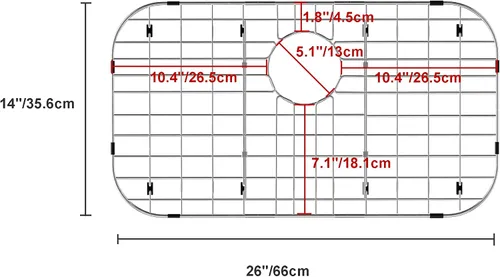 Miniatura 3 de Protector de rejilla de fregadero SlimmKISS de 26" x 14" para cocina, estante de fregadero con agujero de drenaje trasero y radio de esquina