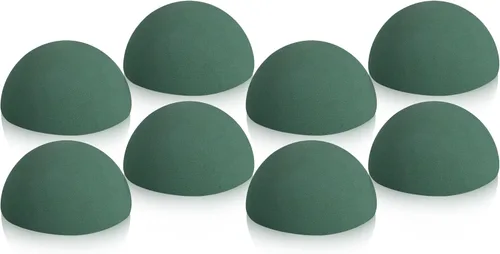 Miniatura 8 de Shihanee 8 unidades, media bola, diseño floral, de espuma seca, color verde, redondas, bolas secas, grandes para manualidades de ramos de plantas