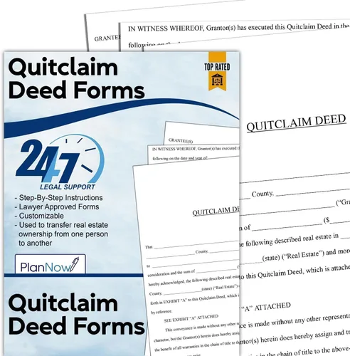 Formulario de escritura de Quitclaim - Formularios de documentos legales Transfiera reclamaciones a propiedad de individuo a individuo con