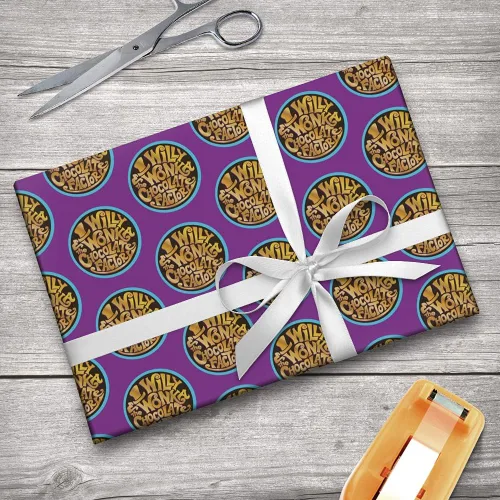 Miniatura 6 de GRAPHICS & MORE Willy Wonka and the Chocolate Factory - Rollos de papel de regalo con logotipo