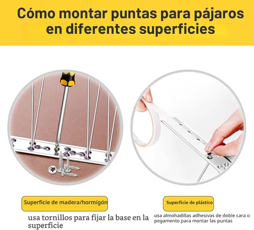 Miniatura 5 de REMIAWY - Púas para palomas y pájaros pequeños, púas disuasorias para exteriores para mantener alejadas a las ardillas y gatos, alambre de acero