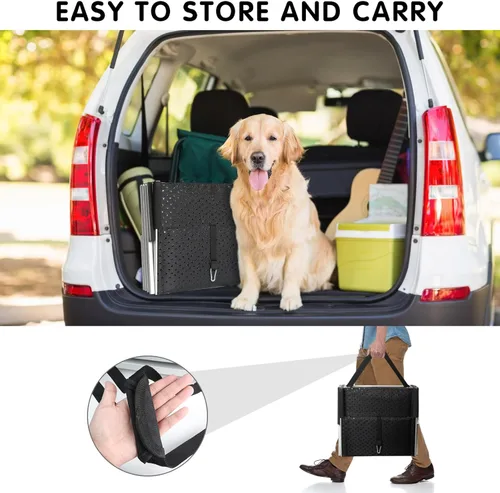 Miniatura 5 de DGSL Rampa para perros para automóvil, escaleras plegables para perros de 4 escalones, aluminio, negro, soporta hasta 250 libras