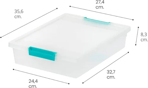 Miniatura 2 de IRIS USA - Contenedores de almacenamiento de plástico de 6 cuartos con tapas, paquete de 4, contenedores sensoriales, almacenamiento