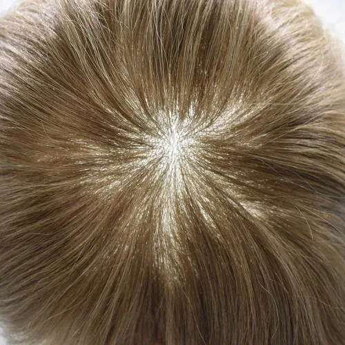 Miniatura 7 de Toupee - Sistema de reemplazo de cabello para hombres, piel ultrafina, transparente, 0.001 in, poliéster superfino, unidad de cabello de hombre, 8 x