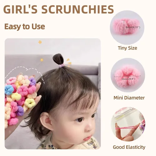 Miniatura 4 de Ligas pequeñas para el cabello para niños pequeños, cabello fino para adultos, 120 unidades, mini ligas para el cabello sin daños para bebés, niños
