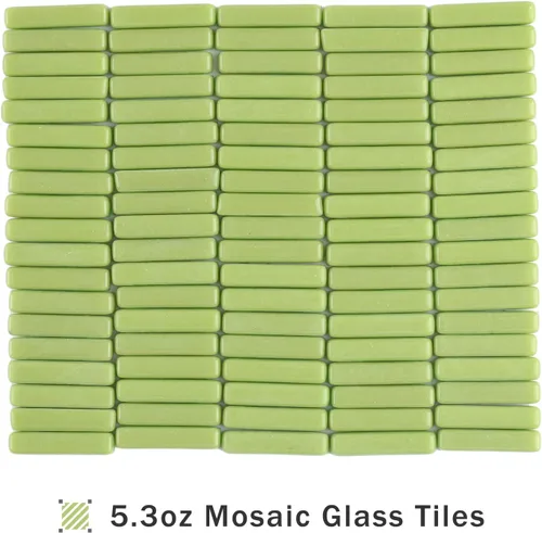 Miniatura 4 de Youway Style Azulejos de mosaico verde para manualidades a granel,Tiras de 5.29 oz Formas Piezas de vidrio de mosaico,Kit de artesanía de jardín
