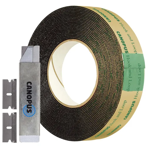 Miniatura 8 de CANOPUS Tiras de gancho y bucle con adhesivo, cierre resellable, cinta de gancho y bucle SJ4575 resistente, resistencia industrial, ganchos