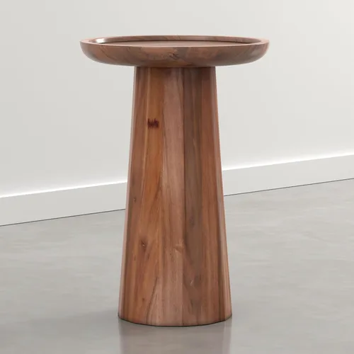 Miniatura 11 de SIMPLIHOME Dayton - Mesa auxiliar redonda de madera de acacia maciza de 13 pulgadas de ancho, estilo contemporáneo en color marrón claro, coñac claro