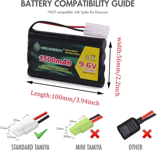 Miniatura 5 de 9.6V 1500mAh NI-MH Batería recargable Tamiya Plug para RC Coche Barcos Robots 1Pack