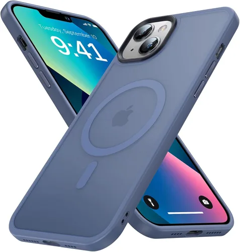 Miniatura 14 de Funda magnética para iPhone 13 y iPhone 14 para MagSafe [protección de grado militar de 10 pies], delgada, translúcida mate con borde de silicona