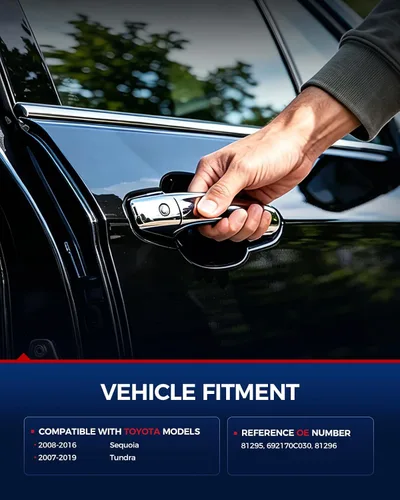 Miniatura 3 de KAX Manija de puerta exterior de ABS para conductor, 4 piezas, compatible con Toyota Tundra 2007-2019; reemplaza