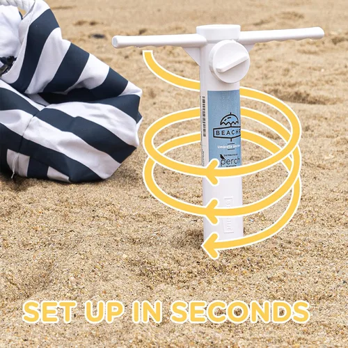 Miniatura 3 de Anclaje universal para sombrilla de playa, blanco, 10 pulgadas