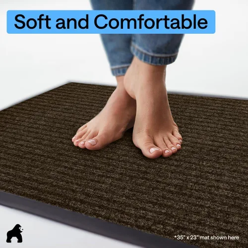 Miniatura 8 de Gorilla Grip - Tapete afelpado original de goma con perfil bajo, resistente, duradero, impermeable y fácil de limpiar para interior y exterior
