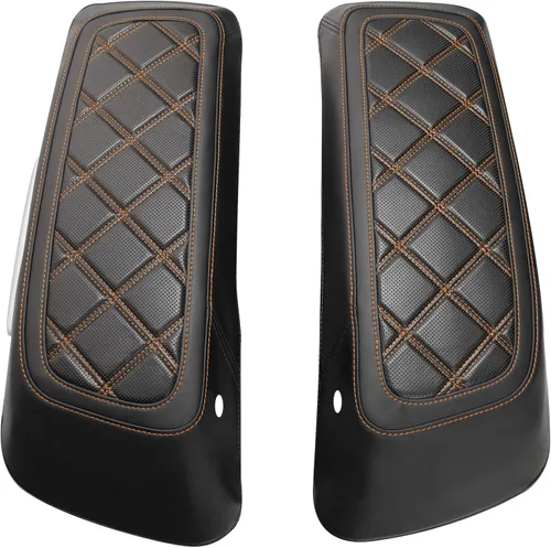 Miniatura 10 de Fundas para tapa de alforja de motocicleta, con costuras de diamante azul, para Harley Touring Modelos Road King Street Glide Road Glide Electra