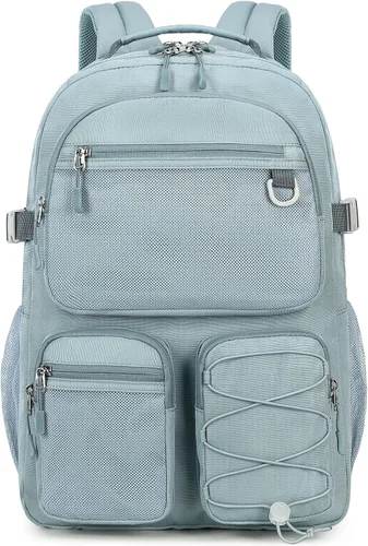 Miniatura 11 de Lohol Mochila resistente al agua con múltiples bolsillos para la escuela, viajes al aire libre, universidad, bolsa para laptop de 15.6 pulgadas