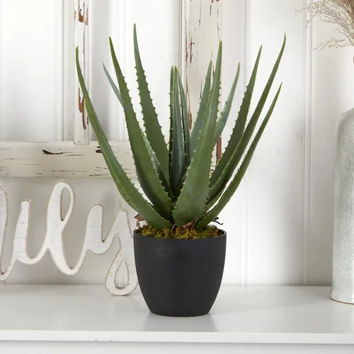 Miniatura 3 de Nearly Natural Planta artificial de aloe (juego de 2)