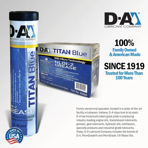 Miniatura 4 de D-A LUBRICANT COMPANY 12267T, grasa de litio Titan Blue Premium #2, 14.11 oz (1 paquete)