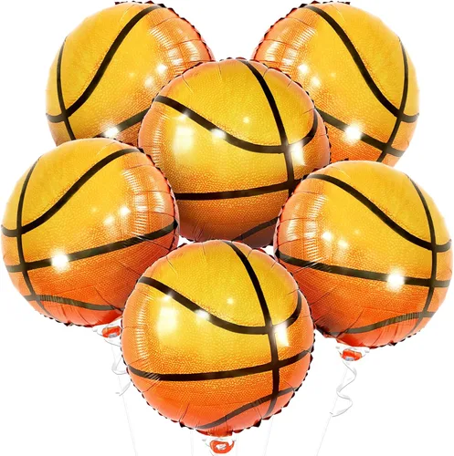Miniatura 18 de KatchOn, Globos de baloncesto grandes de papel de aluminio color naranja, 18 pulgadas, paquete de 10 unidades, decoraciones de baloncesto
