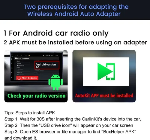 Miniatura 5 de Carlinkit Adaptador USB inalámbrico CarPlay solo compatible con radios de coche Android. solo para la versión de Android 4.4.2 o superior. APK debe
