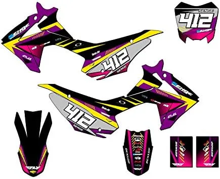 Miniatura 10 de Kit de base gráfica CRF 110 Surge Black Senge 2013-2018 compatible con Honda