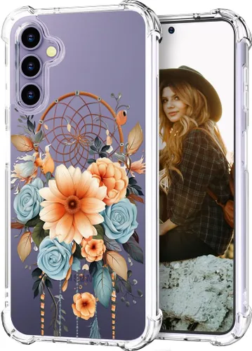 Miniatura 30 de Hungo Funda compatible con Samsung Galaxy S25 Plus/S24 Plus, diseño transparente, diseño femenino de piel femenina S24+ S25+ de astronauta