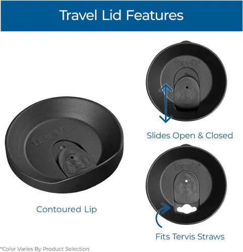 Miniatura 3 de Tervis Tapa de viaje hecha en Estados Unidos de vaso aislado de doble pared para taza de viaje mantiene las bebidas frías y calientes, se ajusta a