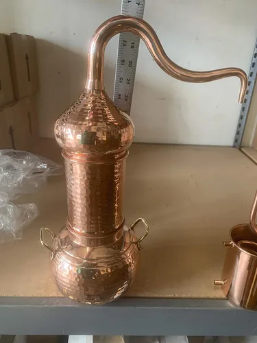 Miniatura 6 de Alambique de whisky alémbico expandible, destilería de cobre de medio litro, 2 litros/8.5 tazas