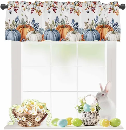 Miniatura 10 de Cortinas modernas de mosaico en blanco y negro para sala de estar, dormitorio, baño, ventana de cocina, cenefa de panel con bolsillo para barra