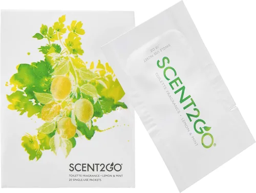 Scent2Go Polvo eliminador de olores de inodoro, desodorante de baño Before-You-Go, paquetes de un solo uso, sin aerosol, sin botella, sin fugas,