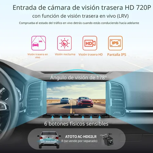 Miniatura 5 de ATOTO A6PF - Estéreo de coche Android de doble DIN, CarPlay inalámbrico, Android Auto inalámbrico, MirrorLink, navegación en pantalla táctil de 7