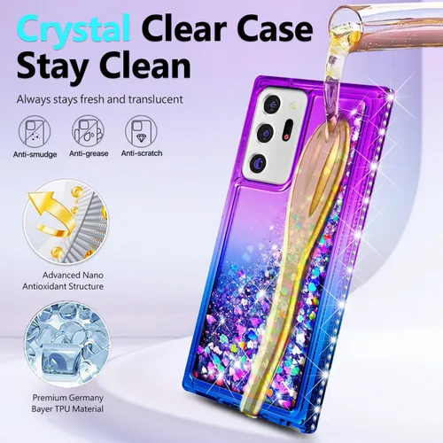 Miniatura 30 de NGB - Funda de teléfono diseñada para Samsung Galaxy S9+ Plus, morado/azul, con purpurina líquida para mujeres y niñas, con protector de pantalla