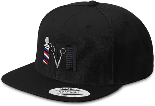 Speedy Pros Gorra Snapback para hombre, de ala plana, con logotipo de peluquero, bordado, de acrílico