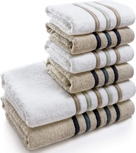 Miniatura 9 de Softerry Finesse Juego de toallas de baño, 100 % algodón suave, felpa extra absorbente y esponjosa, calidad de hotel y spa, resistente a la Beige