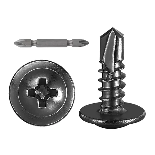 Miniatura 10 de (200 piezas) Wensilon #10×1" para Tornillos Autorroscantes para Chapa Metálica de Acero Inoxidable 410 con Cabeza de Brida de Alta Resistencia