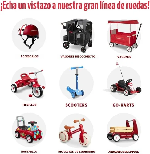 Miniatura 8 de Radio Flyer Stroll 'N Trike 4 en 1, cochecito convertible a triciclo para niños pequeños de 1 a 5 años, crece con tu hijo Negro