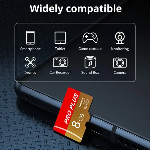 Miniatura 2 de Paquete de 2 tarjetas TF de 8GB con adaptador, tarjeta de memoria de alta velocidad, UHS-I C10 A1 tarjeta TF de memoria para tablet/teléfono