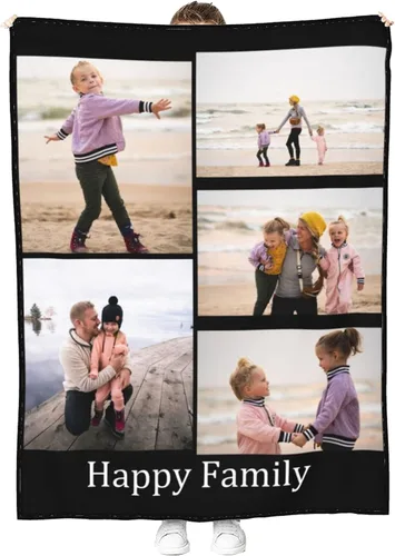 Miniatura 13 de Manta personalizada con diseño fotográfico de tu texto, mantas personalizadas, regalos personalizados (1 foto, 40 x 30 pulgadas)