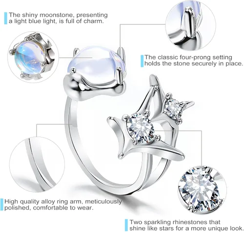 Miniatura 3 de KISS WIFE Cute Rings Set Multi-style available Y2K Preppy Aesthetic Ring Sets for Teen Girls Women, Colorful Trendy Jewelry Gold Stackable Joint