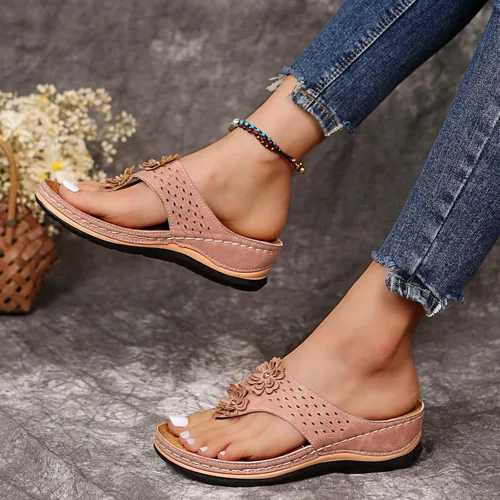 Miniatura 13 de Sandalias planas de verano elegantes para mujer, sandalias ortopédicas para mujer, soporte de arco