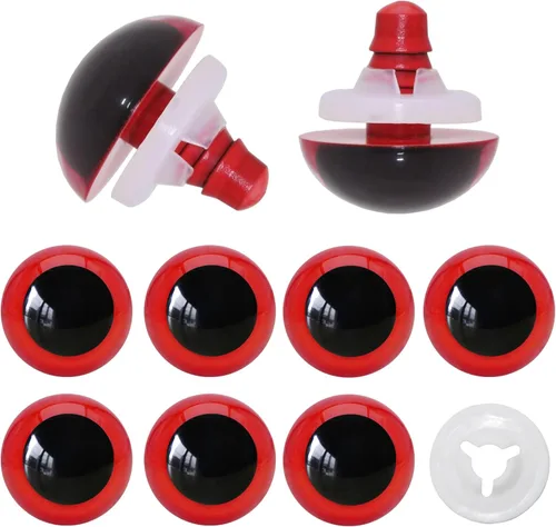 Miniatura 6 de ARTCXC 1 caja (20 unidades) ojos grandes de seguridad de plástico coloridos de 0.94 pulgadas con arandelas resistentes para muñecas, marionetas
