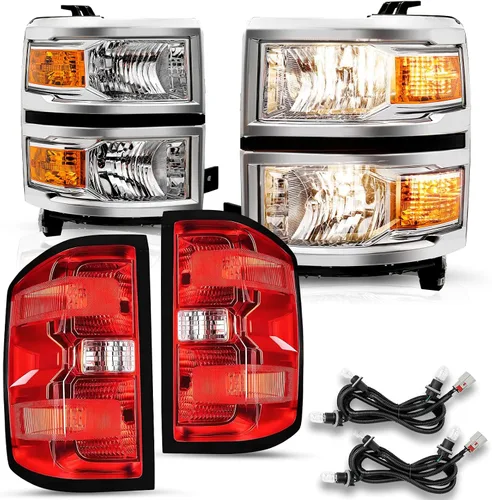 Miniatura 22 de JSBOYAT Conjunto de faros delanteros y luces traseras 2014 2015 Chevy Silverado 1500 Camioneta Pickup [Estilo de fábrica OE] lado del pasajero