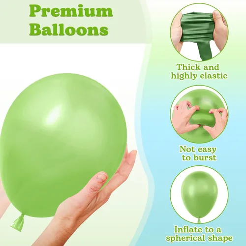 Miniatura 3 de Kelfara Globos de color azul polvoriento y verde, 80 globos retro de 12 pulgadas, color verde aguacate, azul mar, azul azulado, nude