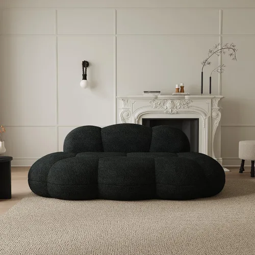JACH Sofá de nube de 3 plazas para sala de estar, moderno sofá tapizado de sherpa, sofá de ocio minimalista, cómodo sofá nube para apartamento,