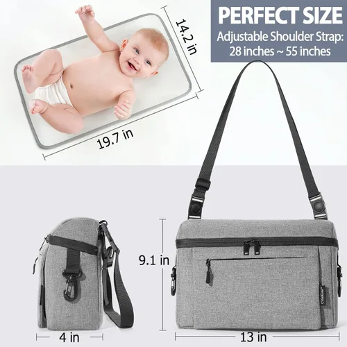 Miniatura 2 de Organizador universal para cochecito de bebé, espacio grande con portavasos aislado, bolsa de pañales desmontable, correa de hombro ajustable