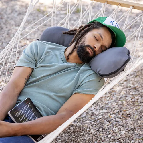 Miniatura 5 de HEST Pro Almohada de viaje - Almohada cervical, corporal y pequeña de 3 en 1 - Diseño portátil y compacto - Espuma viscoelástica con funda lavable