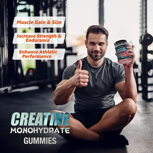 Miniatura 4 de VitaBoost Gomitas de creatina de 0.18 onzas - Monohidrato de creatina natural para hombres y mujeres - Delicioso sabor a fresa y sandía - Aumenta