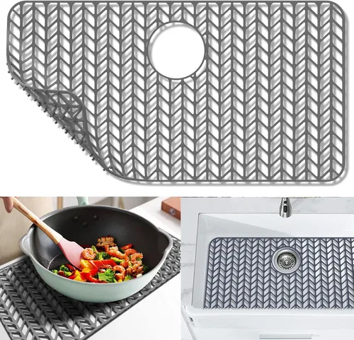 Protectores de Fregadero para Fregadero de Cocina 12"13"16"18"19"24"26"28"29"30", Alfombrillas protectoras de silicona para fregadero de cocina para