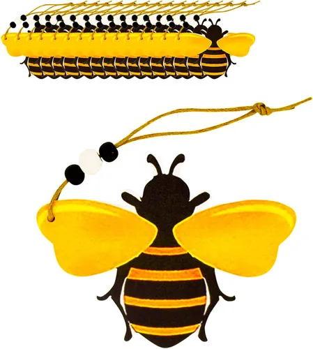 Miniatura 11 de 10 adornos de colmena de madera para bandeja de árbol, corona, festival de Navidad, letrero de abeja, manualidades, decoración colgante para el 5