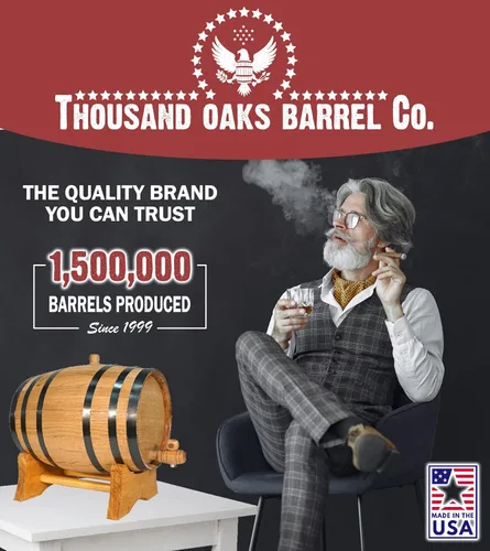 Miniatura 5 de Barril de envejecimiento de bourbon de roble americano de 3 litros con soporte, bung y espita Cócteles de edad, whisky, ron, tequila, cerveza